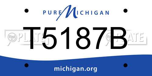 T5187B Michigan License Plate