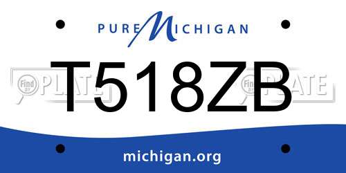 T518ZB Michigan License Plate