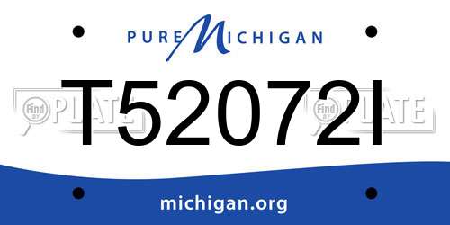 T52072I Michigan License Plate