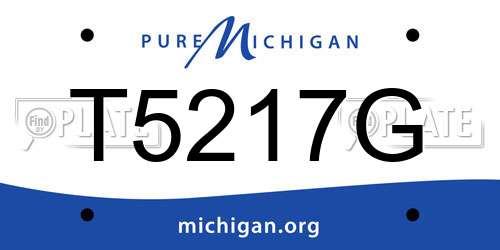T5217G Michigan License Plate