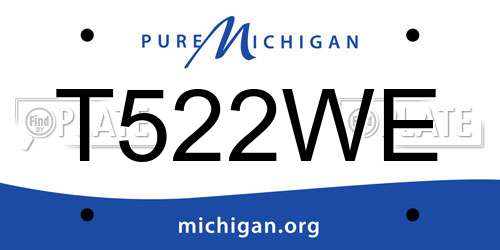 T522WE Michigan License Plate