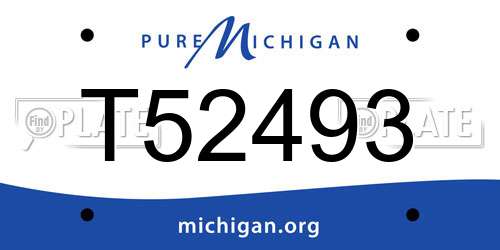 T52493 Michigan License Plate