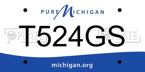 T524GS Michigan License Plate