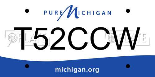 T52CCW Michigan License Plate