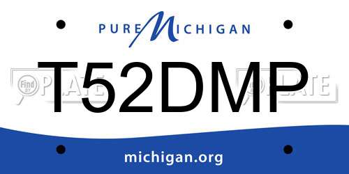T52DMP Michigan License Plate