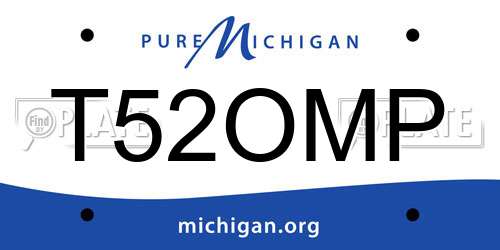 T52OMP Michigan License Plate