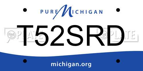 T52SRD Michigan License Plate