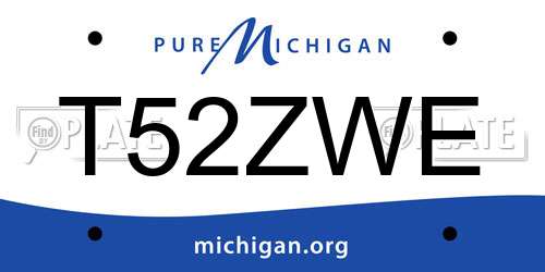 T52ZWE Michigan License Plate
