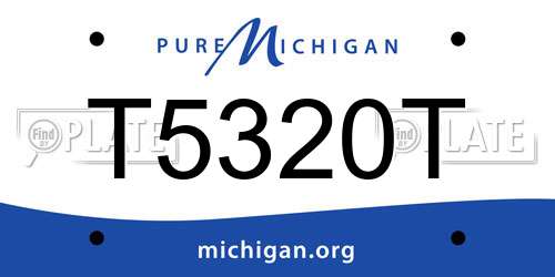 T5320T Michigan License Plate
