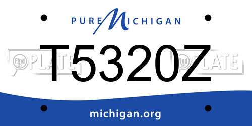 T5320Z Michigan License Plate