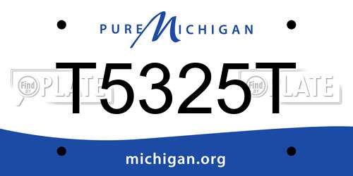 T5325T Michigan License Plate