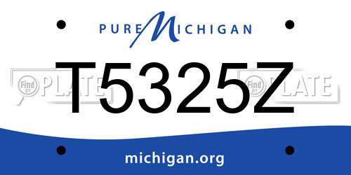 T5325Z Michigan License Plate