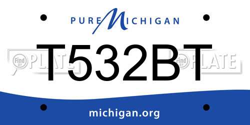 T532BT Michigan License Plate