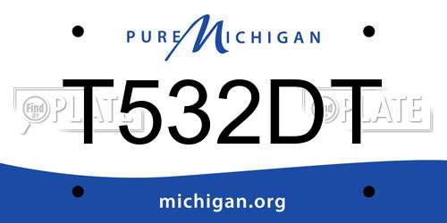 T532DT Michigan License Plate