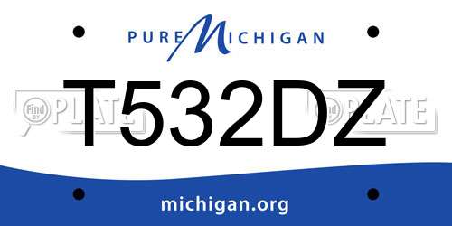 T532DZ Michigan License Plate