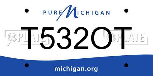 T532OT Michigan License Plate