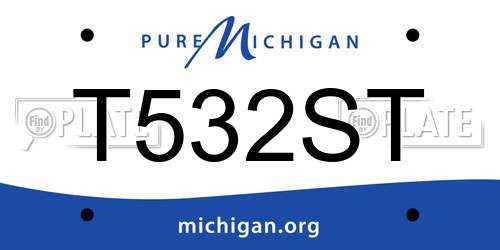T532ST Michigan License Plate