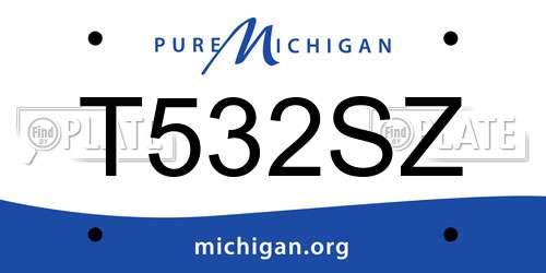 T532SZ Michigan License Plate