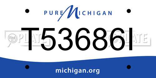 T53686I Michigan License Plate