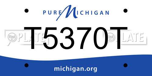 T5370T Michigan License Plate