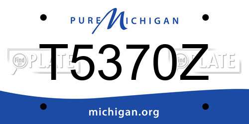 T5370Z Michigan License Plate