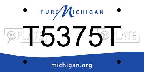 T5375T Michigan License Plate