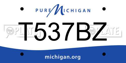 T537BZ Michigan License Plate
