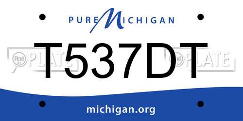 T537DT Michigan License Plate