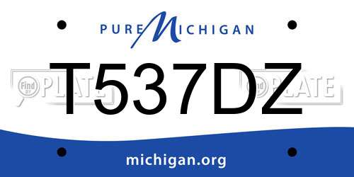 T537DZ Michigan License Plate