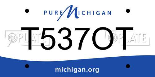 T537OT Michigan License Plate