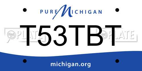 T53TBT Michigan License Plate