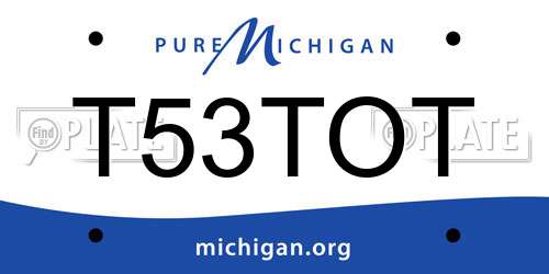 T53TOT Michigan License Plate