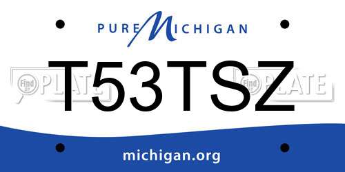 T53TSZ Michigan License Plate
