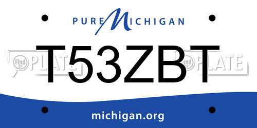 T53ZBT Michigan License Plate