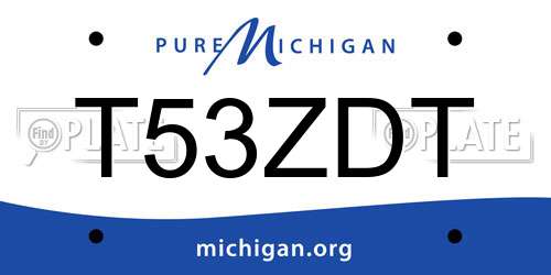 T53ZDT Michigan License Plate