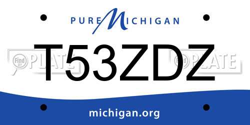 T53ZDZ Michigan License Plate