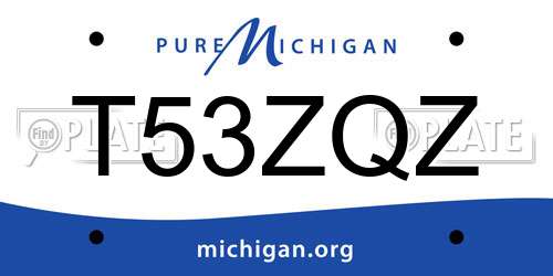 T53ZQZ Michigan License Plate
