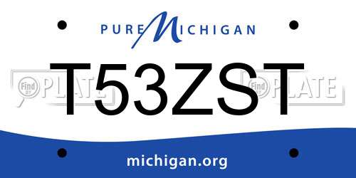 T53ZST Michigan License Plate