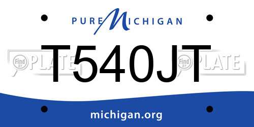 T540JT Michigan License Plate