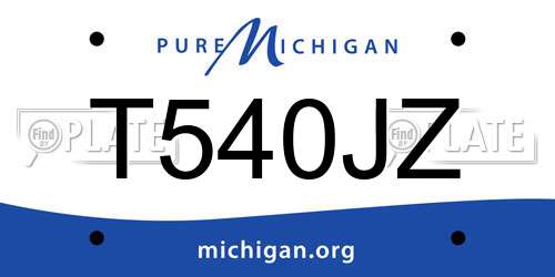 T540JZ Michigan License Plate