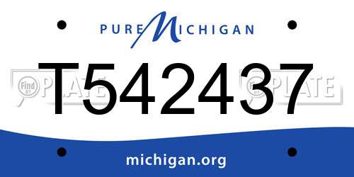 T542437 Michigan License Plate