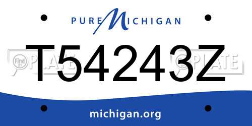 T54243Z Michigan License Plate