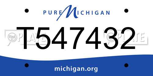 T547432 Michigan License Plate