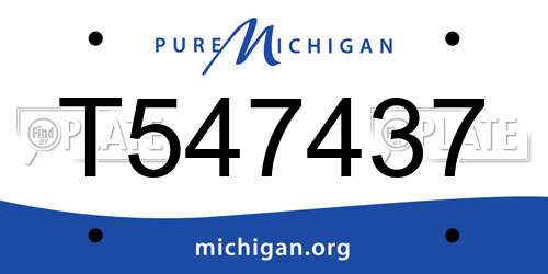T547437 Michigan License Plate