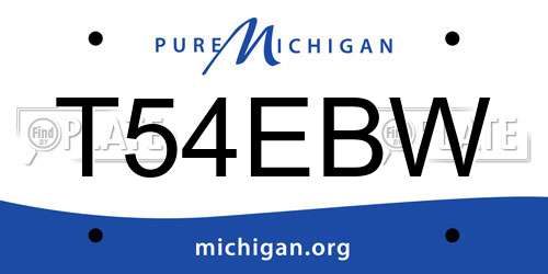 T54EBW Michigan License Plate