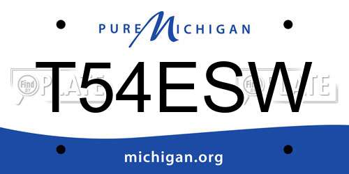 T54ESW Michigan License Plate