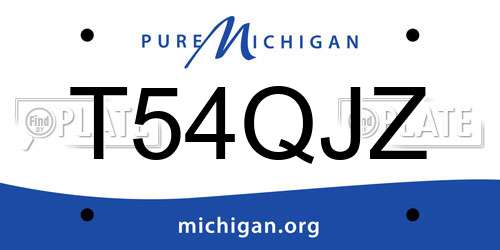 T54QJZ Michigan License Plate