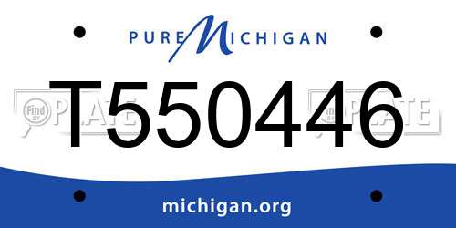 T550446 Michigan License Plate