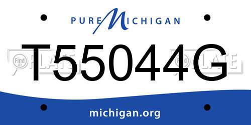 T55044G Michigan License Plate