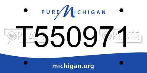 T550971 Michigan License Plate